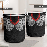 Samoan Traditional Art Tattoos Laundry Basket Tatau Tribal Motifs with Ula Fala Black LT03 - Polynesian Pride