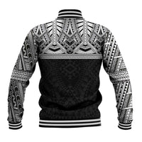 Samoan Traditional Art Tattoos Baseball Jacket Tatau Tribal Motifs with Ula Fala Black LT03 - Polynesian Pride