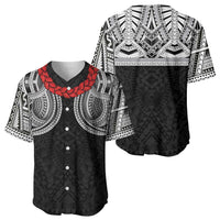 Samoan Traditional Art Tattoos Baseball Jersey Tatau Tribal Motifs with Ula Fala Black LT03 - Polynesian Pride