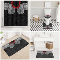 Samoan Traditional Art Tattoos Bathroom Set Tatau Tribal Motifs with Ula Fala Black LT03 - Polynesian Pride