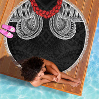 Samoan Traditional Art Tattoos Beach Blanket Tatau Tribal Motifs with Ula Fala Black LT03 - Polynesian Pride