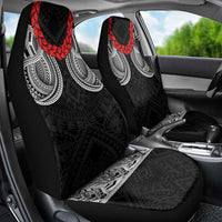 Samoan Traditional Art Tattoos Car Seat Cover Tatau Tribal Motifs with Ula Fala Black LT03 - Polynesian Pride
