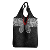 Samoan Traditional Art Tattoos Grocery Bag Tatau Tribal Motifs with Ula Fala Black LT03 - Polynesian Pride