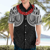 Samoan Traditional Art Tattoos Hawaiian Shirt Tatau Tribal Motifs with Ula Fala Black LT03 - Polynesian Pride
