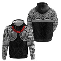 Samoan Traditional Art Tattoos Hoodie Tatau Tribal Motifs with Ula Fala Black LT03 - Polynesian Pride