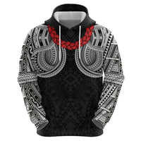 Samoan Traditional Art Tattoos Hoodie Tatau Tribal Motifs with Ula Fala Black LT03 - Polynesian Pride