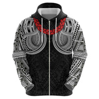 Samoan Traditional Art Tattoos Hoodie Tatau Tribal Motifs with Ula Fala Black LT03 - Polynesian Pride