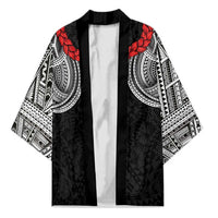 Samoan Traditional Art Tattoos Kimono Tatau Tribal Motifs with Ula Fala Black LT03 Unisex Black - Polynesian Pride