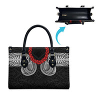 Samoan Traditional Art Tattoos Leather Bag Tatau Tribal Motifs with Ula Fala Black LT03 - Polynesian Pride