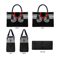 Samoan Traditional Art Tattoos Leather Bag Tatau Tribal Motifs with Ula Fala Black LT03 - Polynesian Pride