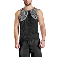 Samoan Traditional Art Tattoos Men Tank Top Tatau Tribal Motifs with Ula Fala Black LT03 - Polynesian Pride