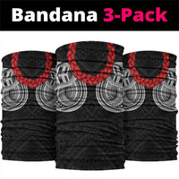 Samoan Traditional Art Tattoos Neck Gaiter Tatau Tribal Motifs with Ula Fala Black LT03 package One Size: 25*50cm Black - Polynesian Pride