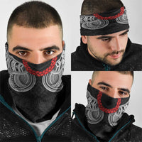 Samoan Traditional Art Tattoos Neck Gaiter Tatau Tribal Motifs with Ula Fala Black LT03 - Polynesian Pride