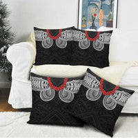 Samoan Traditional Art Tattoos Pillow Cover Tatau Tribal Motifs with Ula Fala Black LT03 - Polynesian Pride