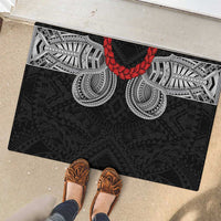 Samoan Traditional Art Tattoos Rubber Doormat Tatau Tribal Motifs with Ula Fala Black LT03 - Polynesian Pride