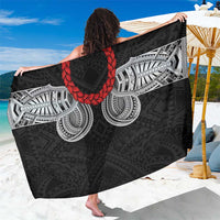 Samoan Traditional Art Tattoos Sarong Tatau Tribal Motifs with Ula Fala Black LT03 One Size 44 x 66 inches Black - Polynesian Pride