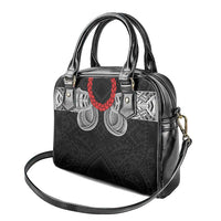 Samoan Traditional Art Tattoos Shoulder Handbag Tatau Tribal Motifs with Ula Fala Black LT03 - Polynesian Pride