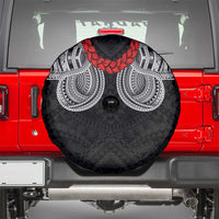 Samoan Traditional Art Tattoos Spare Tire Cover Tatau Tribal Motifs with Ula Fala Black LT03 - Polynesian Pride
