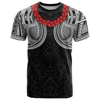 Samoan Traditional Art Tattoos T Shirt Tatau Tribal Motifs with Ula Fala Black LT03 Black - Polynesian Pride