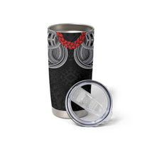 Samoan Traditional Art Tattoos Tumbler Cup Tatau Tribal Motifs with Ula Fala Black LT03 - Polynesian Pride