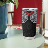 Samoan Traditional Art Tattoos Tumbler Cup Tatau Tribal Motifs with Ula Fala Black LT03 - Polynesian Pride