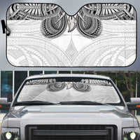 Samoan Traditional Art Tattoos Auto Sun Shade Tatau Tribal Motifs with Ula Nifo White LT03 White - Polynesian Pride
