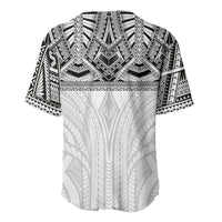 Samoan Traditional Art Tattoos Baseball Jersey Tatau Tribal Motifs with Ula Nifo White LT03 - Polynesian Pride