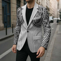 Samoan Traditional Art Tattoos Blazer Tatau Tribal Motifs with Ula Nifo White LT03 - Polynesian Pride
