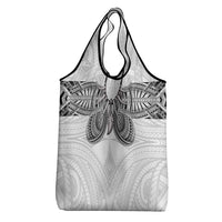Samoan Traditional Art Tattoos Grocery Bag Tatau Tribal Motifs with Ula Nifo White LT03 - Polynesian Pride