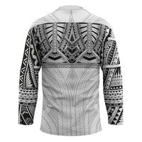 Samoan Traditional Art Tattoos Hockey Jersey Tatau Tribal Motifs with Ula Nifo White LT03 - Polynesian Pride