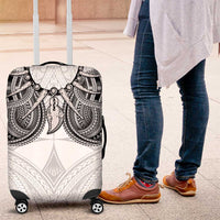 Samoan Traditional Art Tattoos Luggage Cover Tatau Tribal Motifs with Ula Nifo White LT03 White - Polynesian Pride