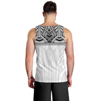 Samoan Traditional Art Tattoos Men Tank Top Tatau Tribal Motifs with Ula Nifo White LT03 - Polynesian Pride