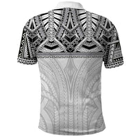 Samoan Traditional Art Tattoos Polo Shirt Tatau Tribal Motifs with Ula Nifo White LT03 - Polynesian Pride