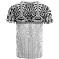 Samoan Traditional Art Tattoos T Shirt Tatau Tribal Motifs with Ula Nifo White LT03 - Polynesian Pride