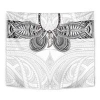 Samoan Traditional Art Tattoos Tapestry Tatau Tribal Motifs with Ula Nifo White LT03 - Polynesian Pride