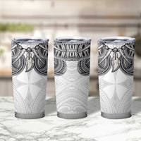 Samoan Traditional Art Tattoos Tumbler Cup Tatau Tribal Motifs with Ula Nifo White LT03 - Polynesian Pride