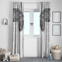Samoan Traditional Art Tattoos Window Curtain Tatau Tribal Motifs with Ula Nifo White LT03 - Polynesian Pride