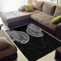 Samoan Traditional Art Tattoos Area Rug Tatau Roman Reigns Black Color LT03 - Polynesian Pride