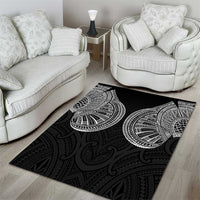 Samoan Traditional Art Tattoos Area Rug Tatau Roman Reigns Black Color LT03 - Polynesian Pride
