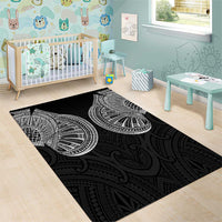 Samoan Traditional Art Tattoos Area Rug Tatau Roman Reigns Black Color LT03 - Polynesian Pride
