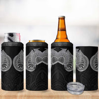 Samoan Traditional Art Tattoos 4 in 1 Can Cooler Tumbler Tatau Roman Reigns Black Color LT03 - Polynesian Pride