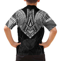 Samoan Traditional Art Tattoos Family Matching Long Sleeve Bodycon Dress and Hawaiian Shirt Tatau Roman Reigns Black Color LT03 - Polynesian Pride