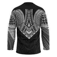Samoan Traditional Art Tattoos Hockey Jersey Tatau Roman Reigns Black Color LT03 - Polynesian Pride