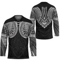 Samoan Traditional Art Tattoos Hockey Jersey Tatau Roman Reigns Black Color LT03 - Polynesian Pride