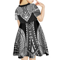 Samoan Traditional Art Tattoos Kid Short Sleeve Dress Tatau Roman Reigns Black Color LT03 - Polynesian Pride