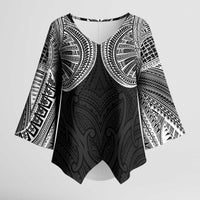 Samoan Traditional Art Tattoos Kimono Sleeve Blouse Tatau Roman Reigns Black Color LT03 Female Black - Polynesian Pride