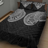 Samoan Traditional Art Tattoos Quilt Bed Set Tatau Roman Reigns Black Color LT03 - Polynesian Pride
