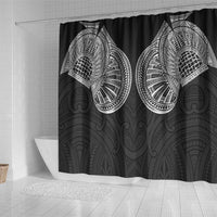 Samoan Traditional Art Tattoos Shower Curtain Tatau Roman Reigns Black Color LT03 - Polynesian Pride