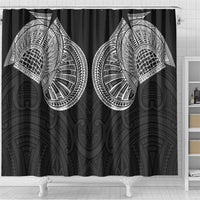 Samoan Traditional Art Tattoos Shower Curtain Tatau Roman Reigns Black Color LT03 - Polynesian Pride