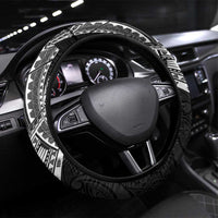 Samoan Traditional Art Tattoos Steering Wheel Cover Tatau Roman Reigns Black Color LT03 Universal Fit Black - Polynesian Pride